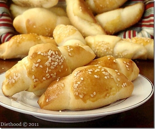 kifli croissants with sesame seeds