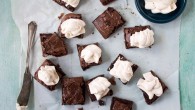 Fudge Brownies with Bailey's Buttercream Frosting | www.diethood.com | Fudge Brownies topped with a Bailey's Buttercream Frosting | #recipe #stpatricksday #brownies #irish #chocolate