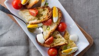 Rustic Egg Salad | www.diethood.com | Simple egg salad served atop crusty bread with tomatoes, soft cheese, and green onions | #recipe #easter #eggsalad #eggs #appetizer