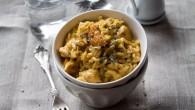 Cheesy Chicken Orzo | www.diethood.com | A tasty dish made with chicken, cheddar cheese and orzo | #recipe #dinner #side #chicken #cheese
