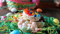 Easter Rice Crispy Treats | www.diethood.com | Easter egg-shaped Rice Cirspy Treats topped with melted white chocolate and a variety of jelly beans, marshmallows, and milk chocolates | #recipe #easter #ricekrispiestreats #foodfun