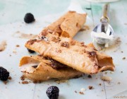 Ice Cream Chimichangas | www.diethood.com | Deep-fried tortillas filled with vanilla ice cream and topped with cinnamon sugar | #recipe #icecream #dessert #chimichangas
