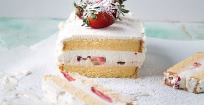 Strawberries and Cream Ice Cream Cake | www.diethood.com | #icecream #strawberries #recipe #cake