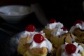 Banana Split Cream Puffs | www.diethood.com | Classic cream puffs filled with pineapple chunks, vanilla pudding, and banana | #recipe #dessert #bananasplit