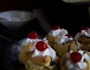 Banana Split Cream Puffs | www.diethood.com | Classic cream puffs filled with pineapple chunks, vanilla pudding, and banana | #recipe #dessert #bananasplit