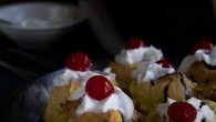 Banana Split Cream Puffs | www.diethood.com | Classic cream puffs filled with pineapple chunks, vanilla pudding, and banana | #recipe #dessert #bananasplit