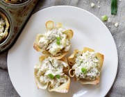 Chunky Chicken Salad Cups | www.diethood.com | A refreshing chicken salad mixed with pickles, mushrooms and sour cream | #recipe #memorialdayrecipes #salad #chicken