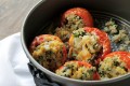 Quinoa and Spinach Stuffed Tomatoes | www.diethood.com | Baked tomatoes stuffed with quinoa and spinach, and topped with cheeses | #recipe #appetizer #dinner #sidedish #tomatoes
