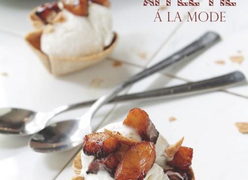 Inside-Out Apple Pie A La Mode | www.diethood.com | Scoop of vanilla ice cream nestled comfortably in a cinnamon-sugar tortilla, and topped with a homemade apple pie filling | #applepie #fourthofjuly #recipe #dessert