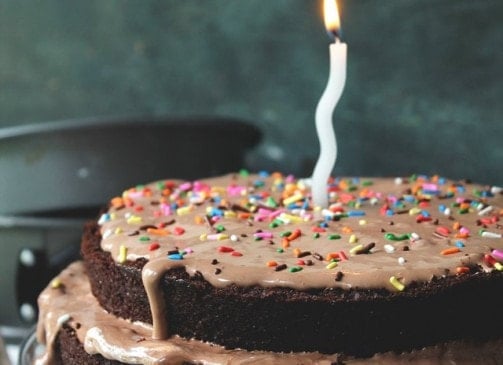 Chocolate Kahlua Cake | www.diethood.com | Layered chocolate cake spiked with a healthy dose of coffee liqeuer and frosted with a Chocolate and Kahlua whipped cream | #recipe #chocolatecake #hellmann's