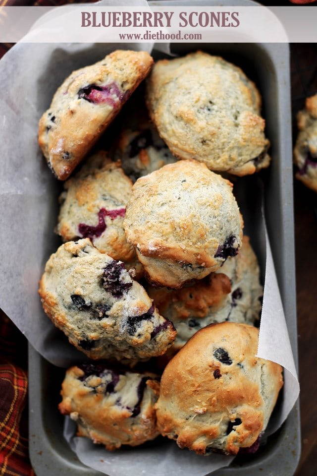 blueberry scones + blueberry cream cheese frosting