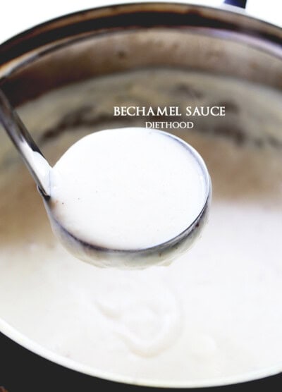 Béchamel sauce, also known as white sauce, is a classic French all-purpose sauce made from butter, flour, and milk.