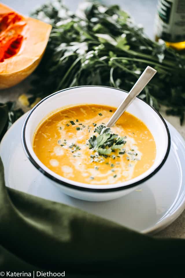 Butternut Squash Soup - Simple, the BEST EVER Butternut Squash Soup! You're just a few ingredients from this incredibly delicious, comforting, healthy soup. 