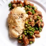 Chicken Breast with Homemade Croutons and Peas
