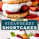 Strawberry shortcakes Pinterest image.