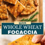 Whole wheat focaccia Pinterest image.