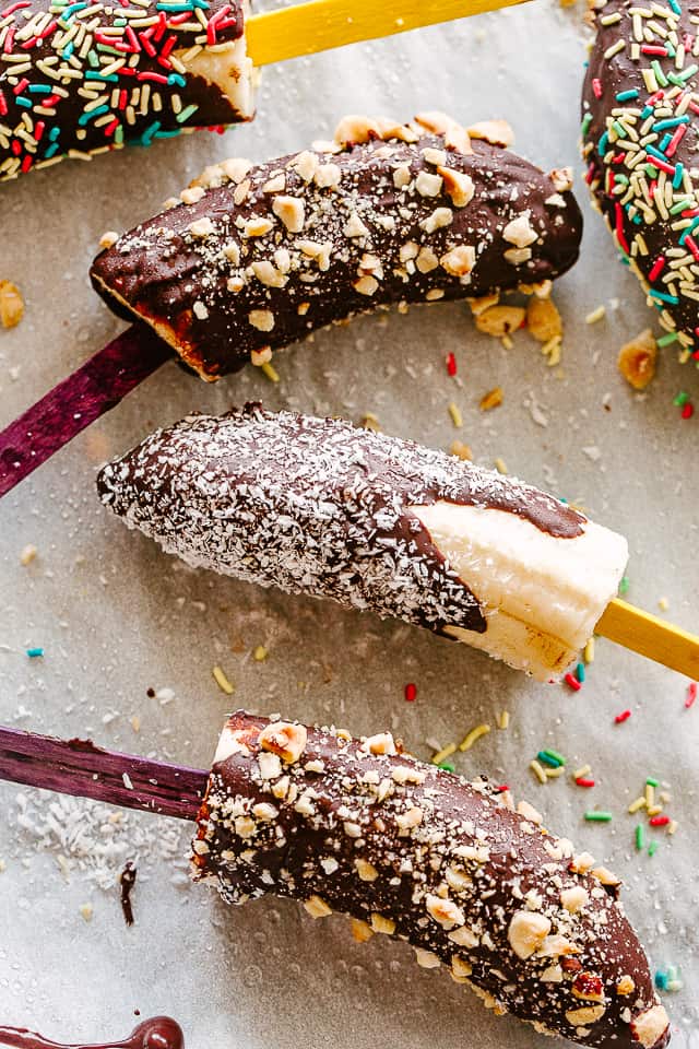 Chocolate Covered Frozen Bananas