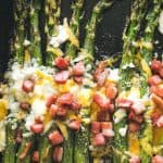 Garlic Roasted Asparagus with Bacon and Cheese