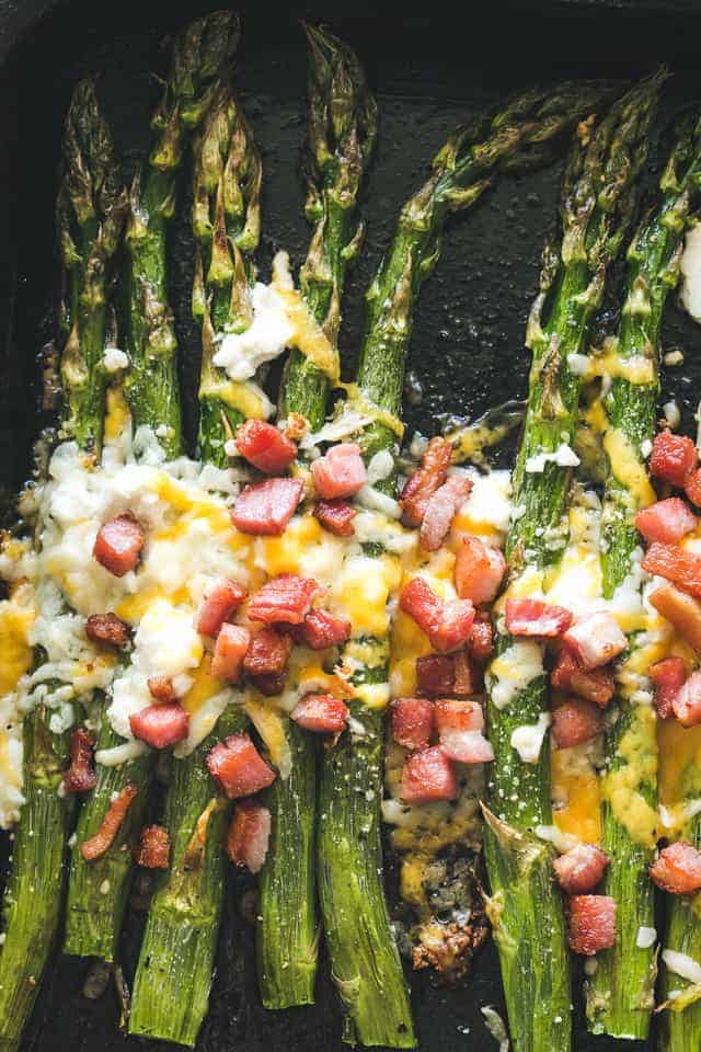 Easy Roasted Asparagus With Cheese and Bacon