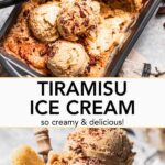Tiramisu ice cream Pinterest image.