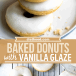 Cinnamon Baked Donuts with Vanilla Glaze two picture collage pin