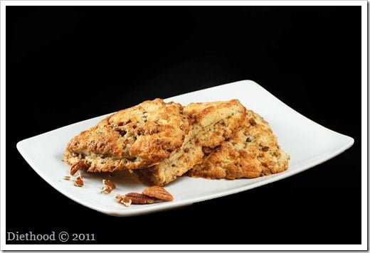 Coffee-Toffee-Pecan-Scones on a plate