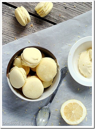 macarons with lemon buttercream filling