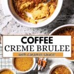 Coffee creme brulee long Pinterest image.