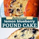 Lemon blueberry pound cake Pinterest image.
