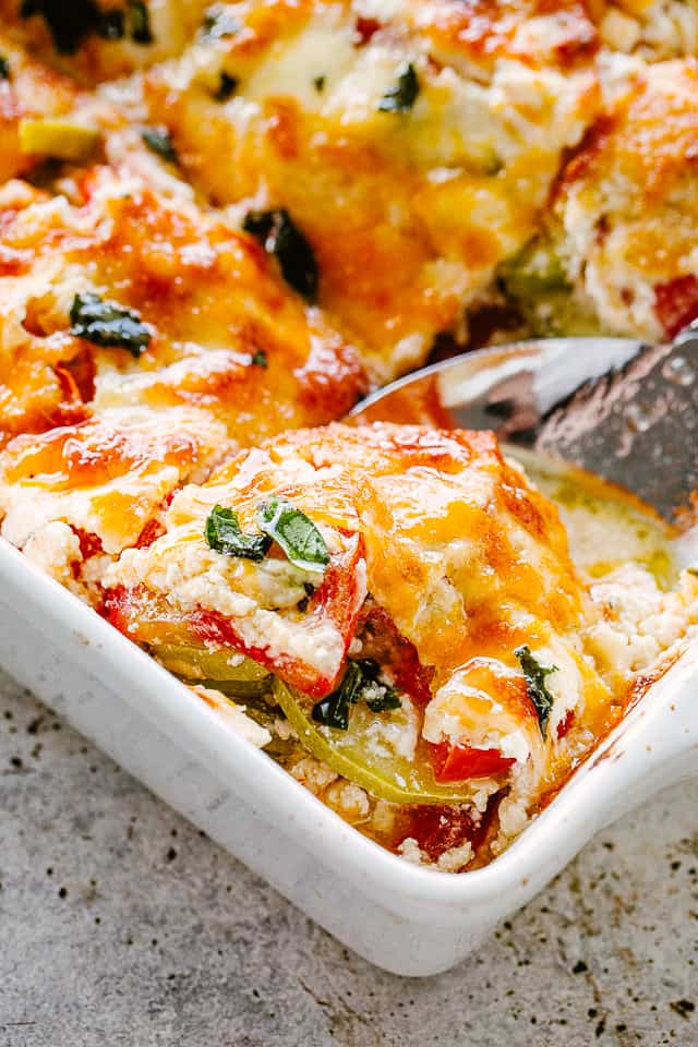 Zucchini Tomato Casserole Low Carb, Keto, Vegetarian Dinner