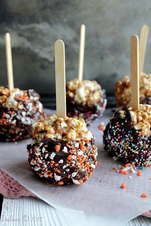 Chocolate Covered Caramel Popcorn Balls | Diethood