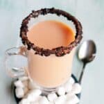 Spiked Pumpkin Pie White Hot Chocolate | www.diethood.com | #recipe #hotchocolate #whitehotchocolate #drinks