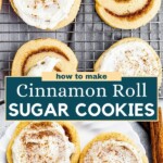 Cinnamon roll sugar cookies Pinterest image.
