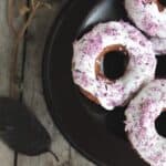 Chocolate Cake Doughnuts with Marshmallow Fluff and Shredded Coconut