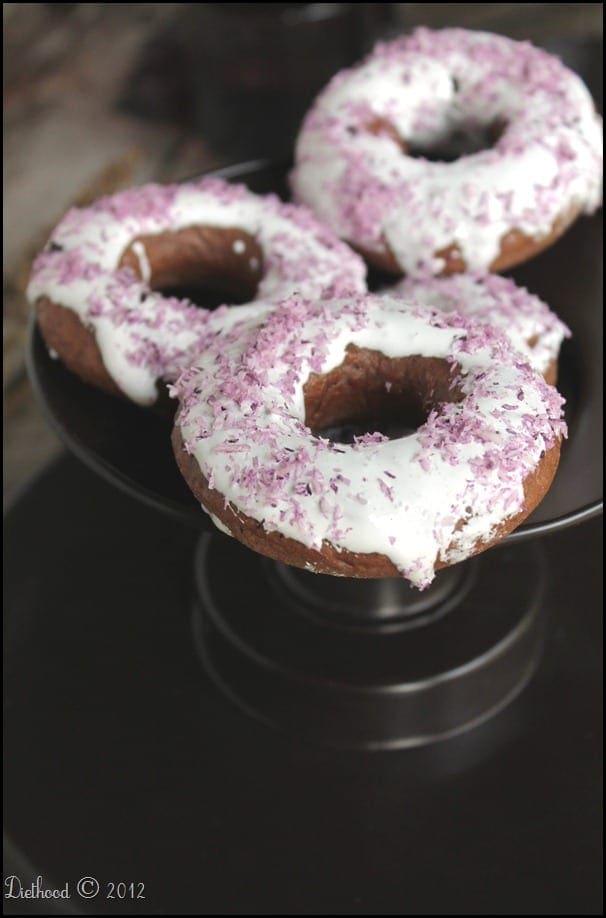 Chocolate Cake Doughnuts with Marshmallow Fluff and Shredded Coconut | diethood.com