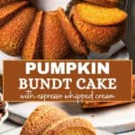 Pumpkin cake long Pinterest image.