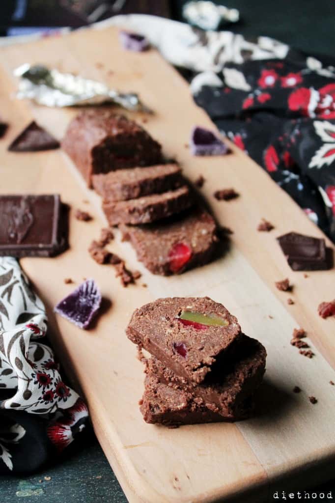 No Bake Chocolate Cookies with Candied Fruit Slices | www.diethood.com | #cookies #recipe #chocolate #christmas #nobake