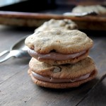 Chocolate Chip Cookie Sandwiches with Nutella Cream Cheese Filling