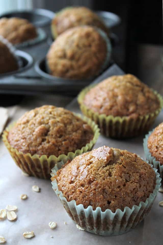 Oatmeal Eggnog Muffins - Get into the Holiday Season with these amazing, tender and moist eggnog muffins!