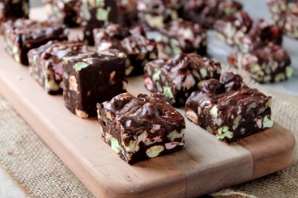 Rocky Road Chocolate Bars | www.diethood.com | #chocolate #recipe #cookierecipe #cookies
