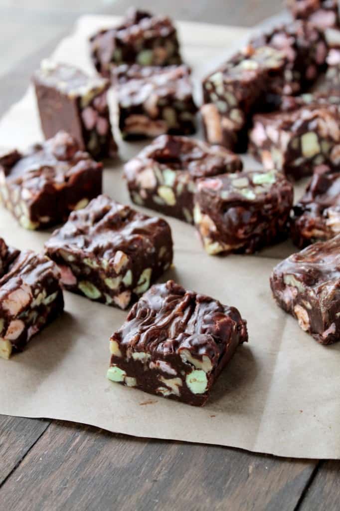 Rocky Road Chocolate Bars | www.diethood.com | #chocolate #recipe #cookierecipe #cookies