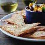 Baked Wonton Chips with Corn Salsa