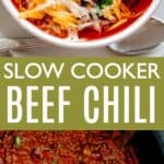 SLOW COOKER BEEF CHILI PIN IMAGE
