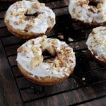 Baked Carrot Cake Doughnuts | www.diethood.com | Baked Carrot Cake Doughnuts frosted with Pineapple Cream Cheese Frosting and topped with Toasted Walnuts | #recipe #doughnuts #carrotcake #dessert