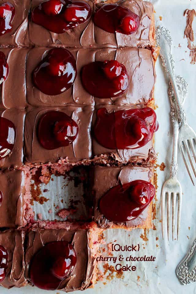 Quick Cherry and Chocolate Cake 