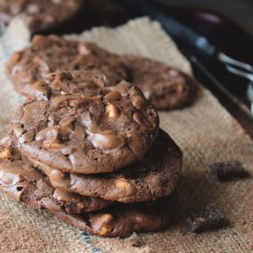 Chocolate Butterscotch Cookies | www.diethood.com | Thin, rich, decadent chocolate cookies with butterscotch chips for your chocolate-lovin' Valentine | #recipe #chocolate #cookies