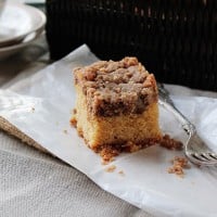 New York Style Crumb Cake | www.diethood.com | A soft, sour cream coffee cake with a thick cinnamon streusel topping | #recipe #cake #dessert