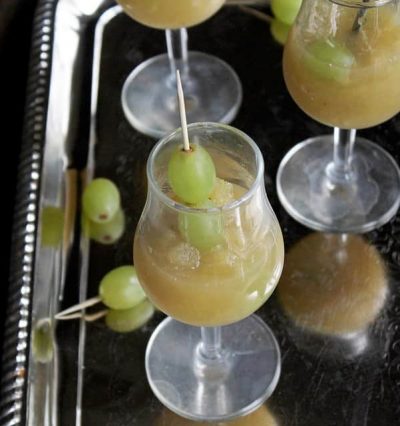 White Grapes and Champagne Granita | www.diethood.com | A refreshing dessert with pureed grapes, champagne, lemon juice, and sugar | #recipe #dessert #granita