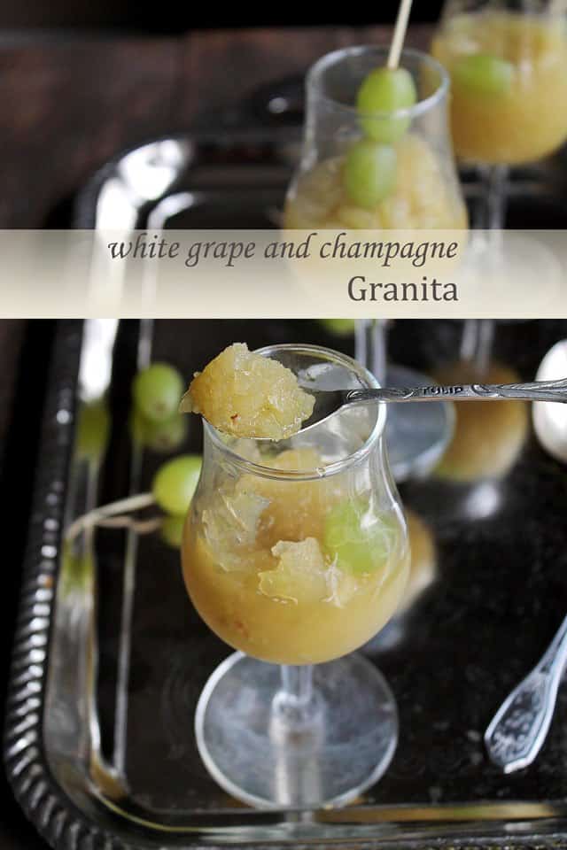 White Grapes and Champagne Granita | www.diethood.com | A refreshing dessert with pureed grapes, champagne, lemon juice, and sugar | #recipe #dessert #granita