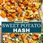 Sweet potato hash Pinterest image.
